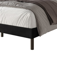 Home Design Herrin Tufted Luxurious Velvet Upholstered Wingback Panel Bed Frame for Adult, Easy Assembly