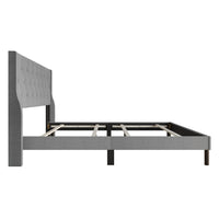 Home Design Oregon Button-Tufted Upholstered Wingback Panel Bed Frame for Adult, Easy Assembly