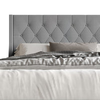 Home Design Oregon Button-Tufted Upholstered Wingback Panel Bed Frame for Adult, Easy Assembly
