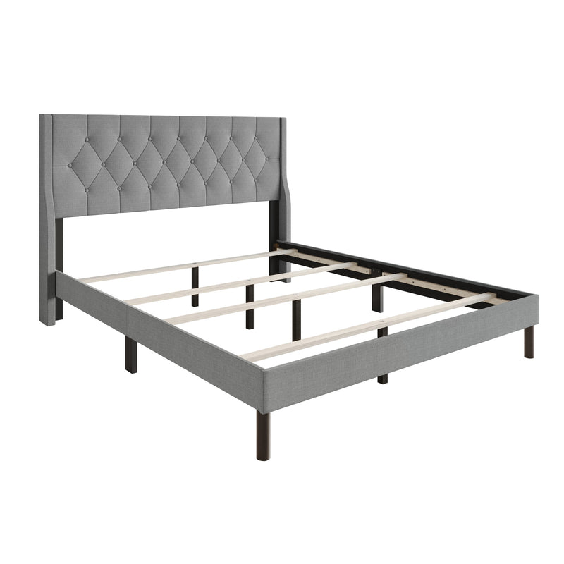 Home Design Oregon Button-Tufted Upholstered Wingback Panel Bed Frame for Adult, Easy Assembly