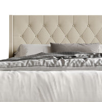 Home Design Oregon Button-Tufted Upholstered Wingback Panel Bed Frame for Adult, Easy Assembly
