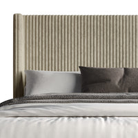 Home Design Duluth Corduroy Velvet Upholstered Platform Bed Frame with Wingback Headboard for Adult, Easy Assembly