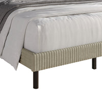Home Design Duluth Corduroy Velvet Upholstered Platform Bed Frame with Wingback Headboard for Adult, Easy Assembly