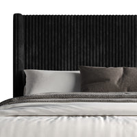 Home Design Duluth Corduroy Velvet Upholstered Platform Bed Frame with Wingback Headboard for Adult, Easy Assembly