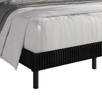 Home Design Duluth Corduroy Velvet Upholstered Platform Bed Frame with Wingback Headboard for Adult, Easy Assembly