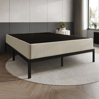 Home Design Warren Metal Box Spring, Black/ Warm Gray, Easy Assemble