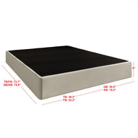 Home Design Warren Metal Box Spring, Black/ Warm Gray, Easy Assemble