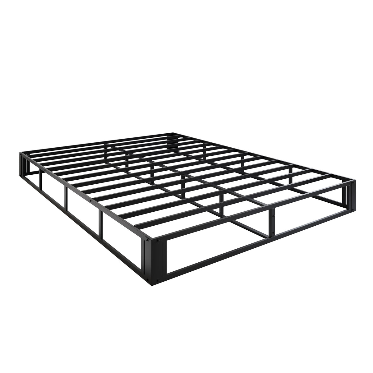 Home Design Warren Metal Box Spring, Black/ Warm Gray, Easy Assemble