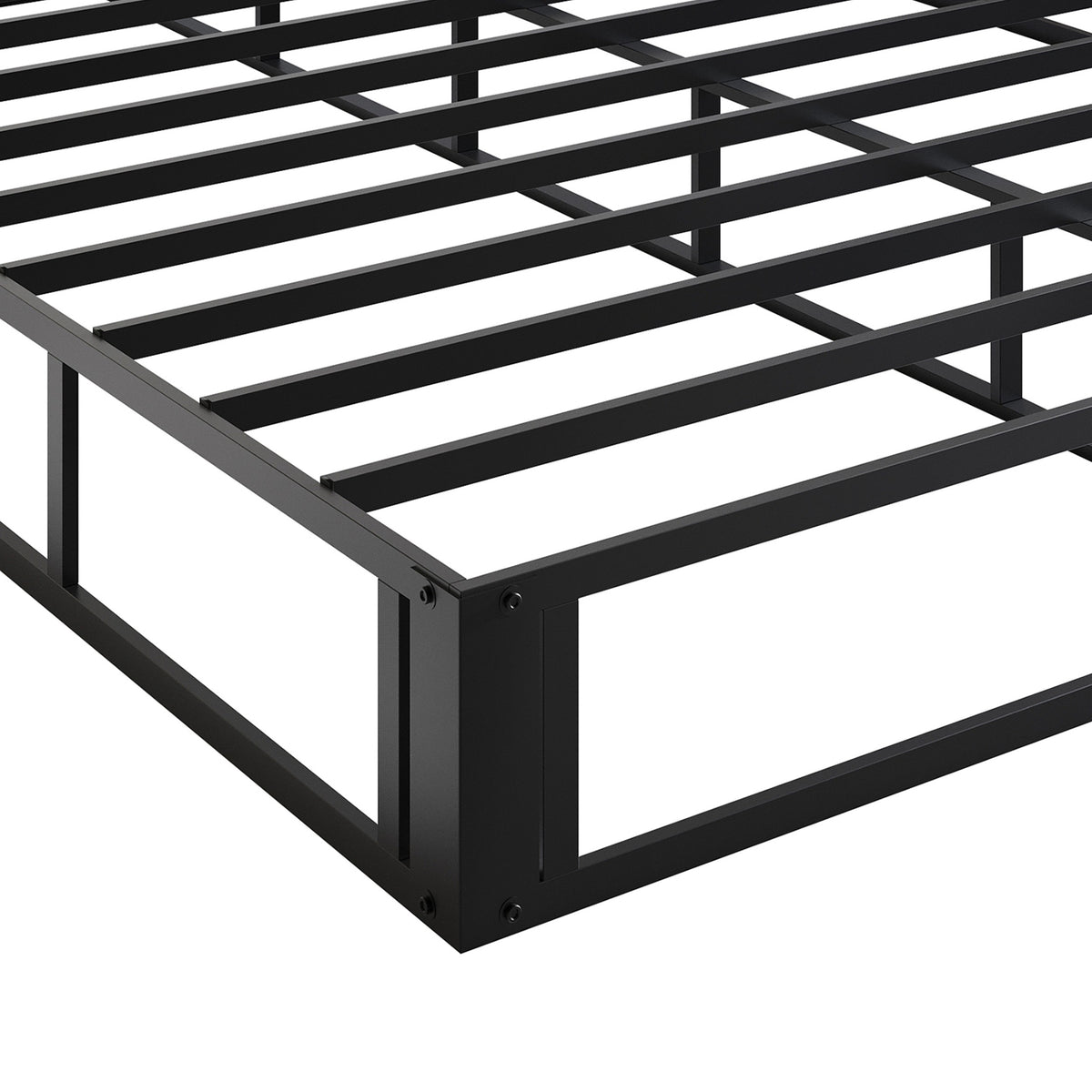 Home Design Warren Metal Box Spring, Black/ Warm Gray, Easy Assemble