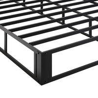 Home Design Warren Metal Box Spring, Black/ Warm Gray, Easy Assemble