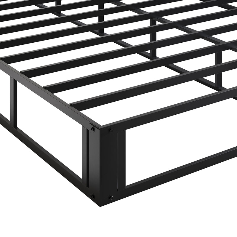 Home Design Warren Metal Box Spring, Black/ Warm Gray, Easy Assemble