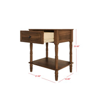 Home Design Rumford 1-Drawer Nightstand for Adult, Modern Bedside Table with Storage