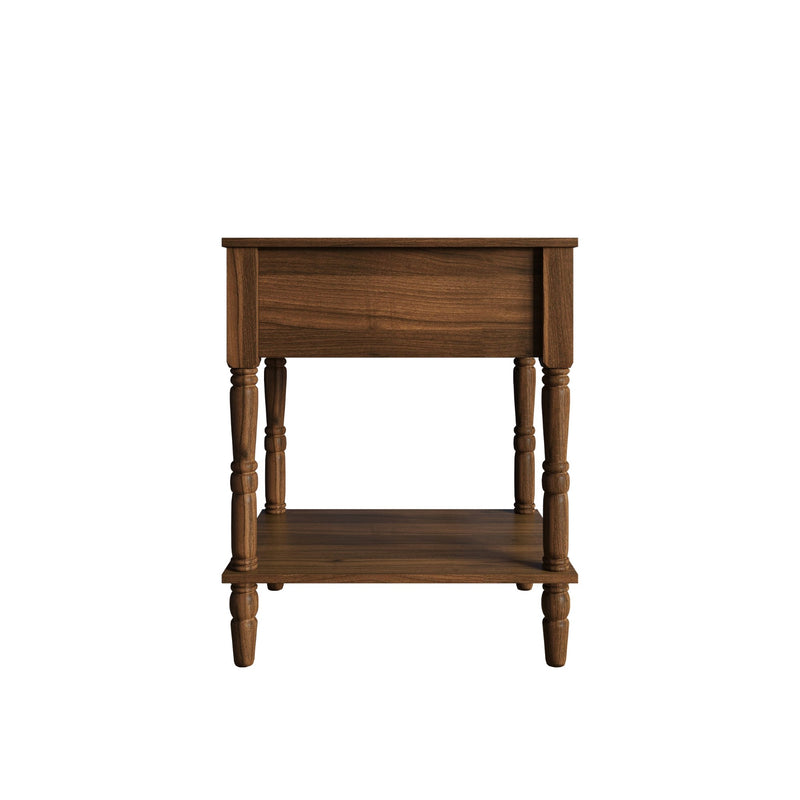 Home Design Rumford 1-Drawer Nightstand for Adult, Modern Bedside Table with Storage