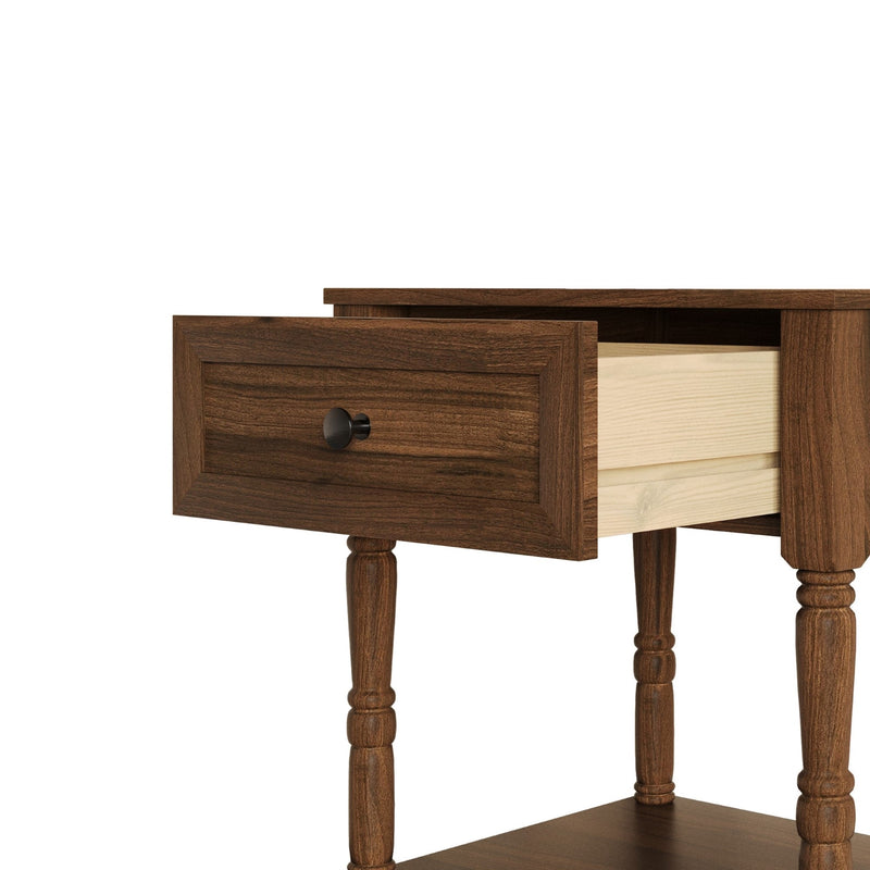 Home Design Rumford 1-Drawer Nightstand for Adult, Modern Bedside Table with Storage