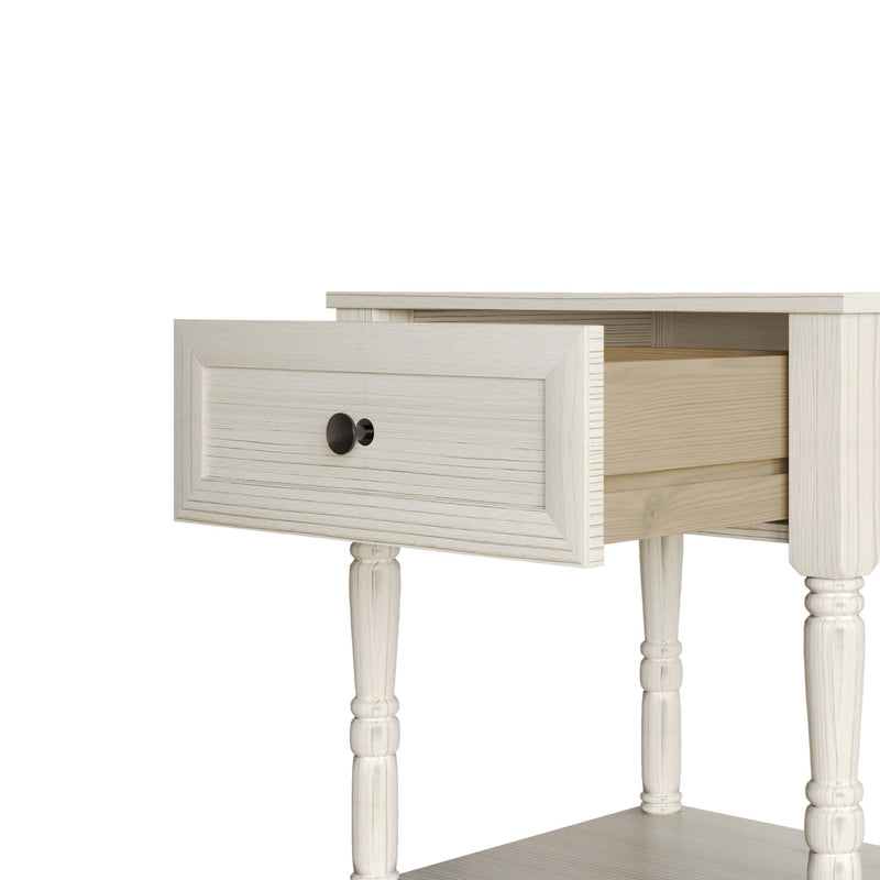 Home Design Rumford 1-Drawer Nightstand for Adult, Modern Bedside Table with Storage