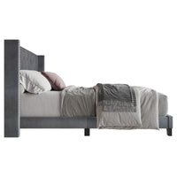 Home Design Monroe Tufted Upholstered Wingback Panel Bed Frame