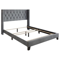 Home Design Monroe Tufted Upholstered Wingback Panel Bed Frame