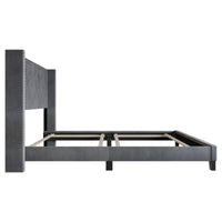 Home Design Monroe Tufted Upholstered Wingback Panel Bed Frame