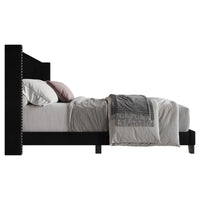 Home Design Monroe Tufted Upholstered Wingback Panel Bed Frame