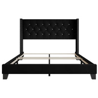 Home Design Monroe Tufted Upholstered Wingback Panel Bed Frame