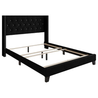 Home Design Monroe Tufted Upholstered Wingback Panel Bed Frame