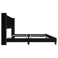 Home Design Monroe Tufted Upholstered Wingback Panel Bed Frame