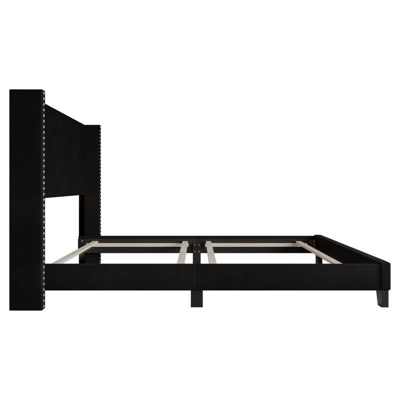 Home Design Monroe Tufted Upholstered Wingback Panel Bed Frame