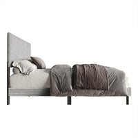 Home Design Osceola Luxurious Corduroy Upholstered Panel Bed Frame for Adult, Easy Assembly, Box spring Required (Sold Separately)
