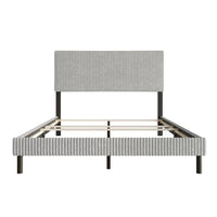 Home Design Osceola Luxurious Corduroy Upholstered Panel Bed Frame for Adult, Easy Assembly, Box spring Required (Sold Separately)