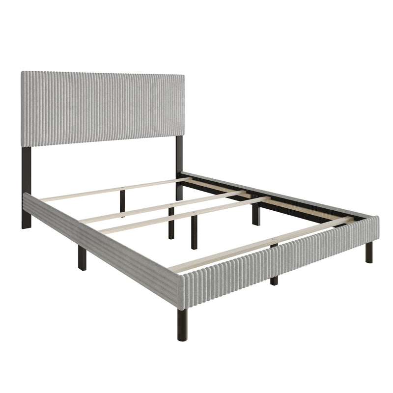 Home Design Osceola Luxurious Corduroy Upholstered Panel Bed Frame for Adult, Easy Assembly, Box spring Required (Sold Separately)