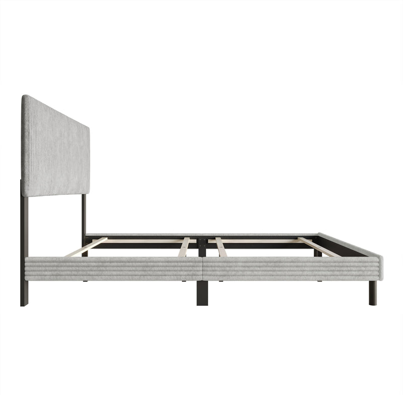 Home Design Osceola Luxurious Corduroy Upholstered Panel Bed Frame for Adult, Easy Assembly, Box spring Required (Sold Separately)