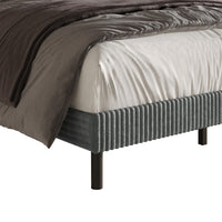 Home Design Osceola Luxurious Corduroy Upholstered Panel Bed Frame for Adult, Easy Assembly, Box spring Required (Sold Separately)