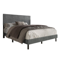 Home Design Osceola Luxurious Corduroy Upholstered Panel Bed Frame for Adult, Easy Assembly, Box spring Required (Sold Separately)