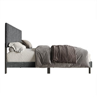 Home Design Osceola Luxurious Corduroy Upholstered Panel Bed Frame for Adult, Easy Assembly, Box spring Required (Sold Separately)