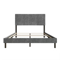 Home Design Osceola Luxurious Corduroy Upholstered Panel Bed Frame for Adult, Easy Assembly, Box spring Required (Sold Separately)