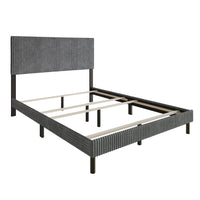 Home Design Osceola Luxurious Corduroy Upholstered Panel Bed Frame for Adult, Easy Assembly, Box spring Required (Sold Separately)