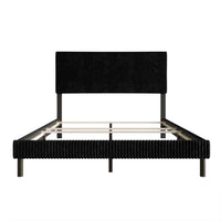 Home Design Osceola Luxurious Corduroy Upholstered Panel Bed Frame for Adult, Easy Assembly, Box spring Required (Sold Separately)