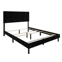 Home Design Osceola Luxurious Corduroy Upholstered Panel Bed Frame for Adult, Easy Assembly, Box spring Required (Sold Separately)