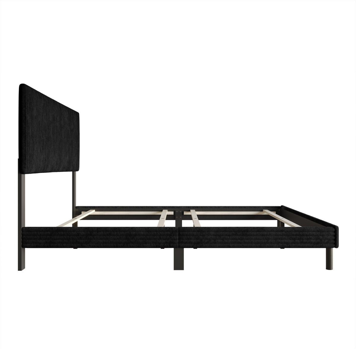 Home Design Osceola Luxurious Corduroy Upholstered Panel Bed Frame for Adult, Easy Assembly, Box spring Required (Sold Separately)