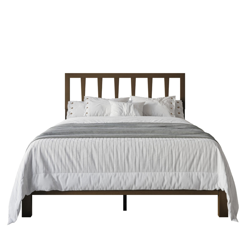 Home Design Elmira Wood Platform Bed with Adjustable Height Headboard for Adult, Bedroom