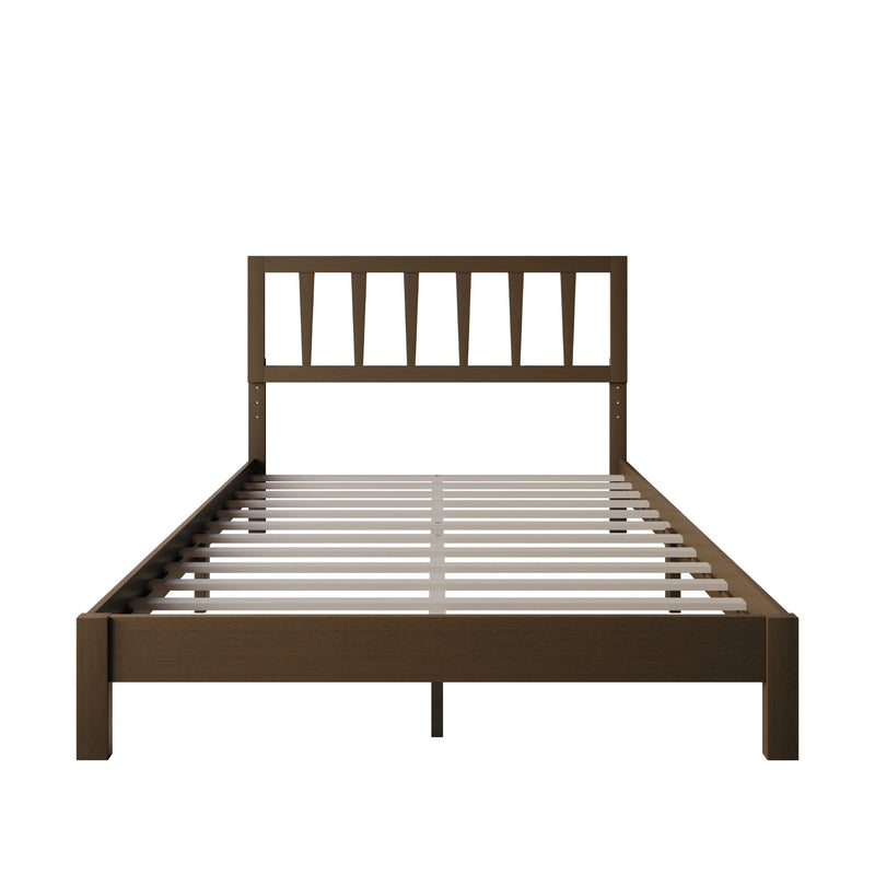 Home Design Elmira Wood Platform Bed with Adjustable Height Headboard for Adult, Bedroom