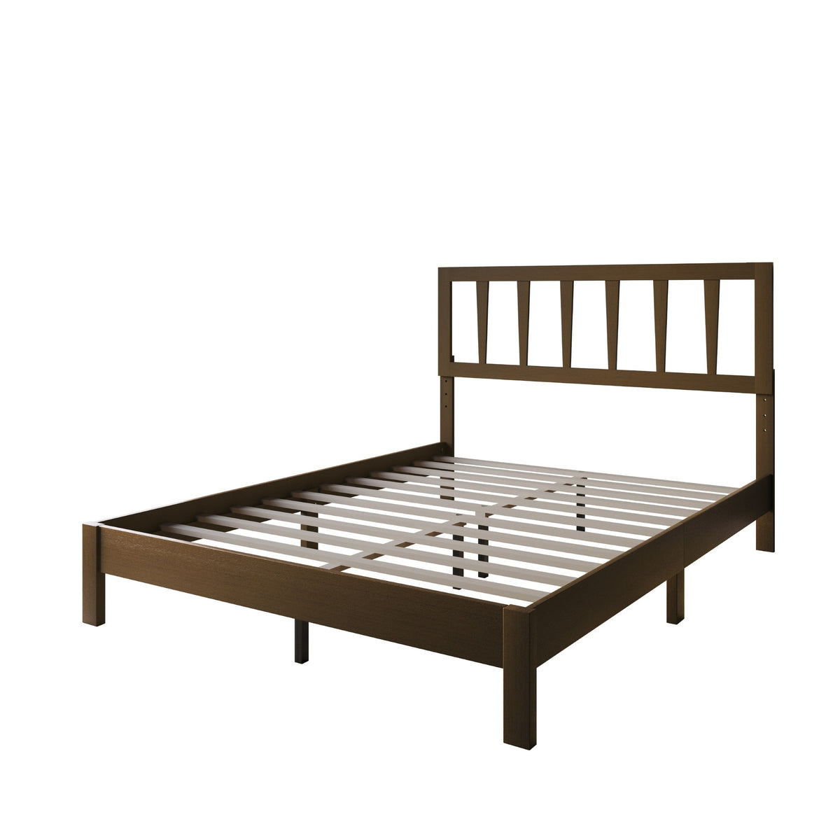 Home Design Elmira Wood Platform Bed with Adjustable Height Headboard for Adult, Bedroom