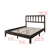 Home Design Elmira Wood Platform Bed with Adjustable Height Headboard for Adult, Bedroom