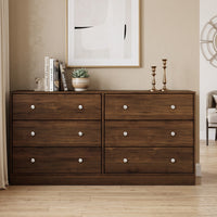Altoona 6-Drawer Dresser, Modern Wood Grain Storage Dresser