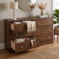 Altoona 6-Drawer Dresser, Modern Wood Grain Storage Dresser