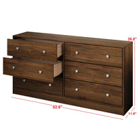 Altoona 6-Drawer Dresser, Modern Wood Grain Storage Dresser