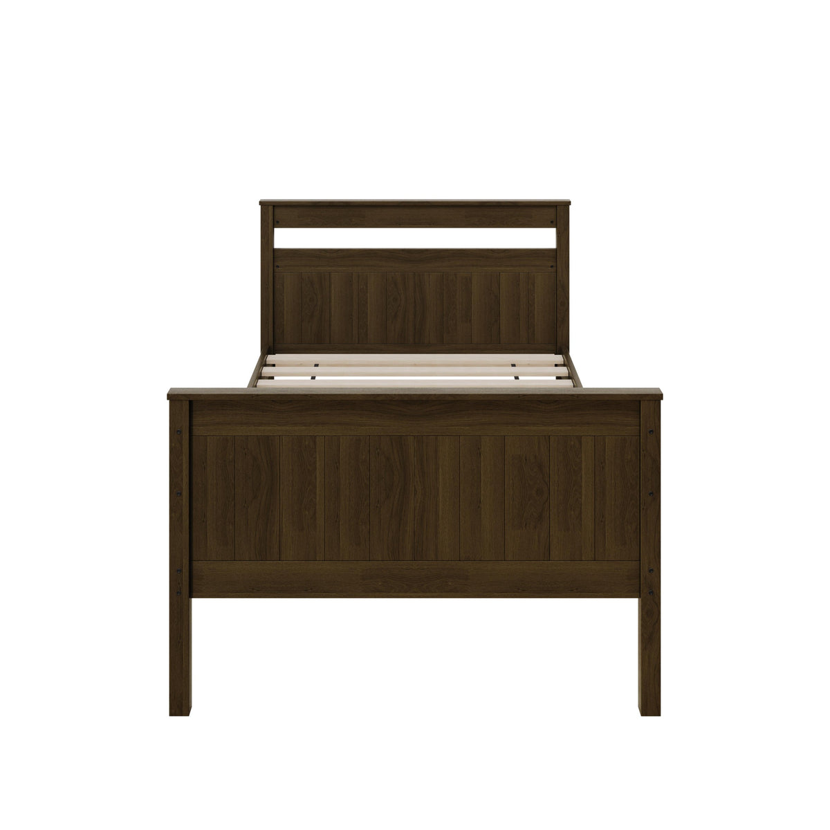 Home Design Lorain Twin Over Twin Solid Wood Bunk Bed with Sturdy Guardrails and Ladder, Easy Assembly