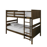 Home Design Lorain Twin Over Twin Solid Wood Bunk Bed with Sturdy Guardrails and Ladder, Easy Assembly