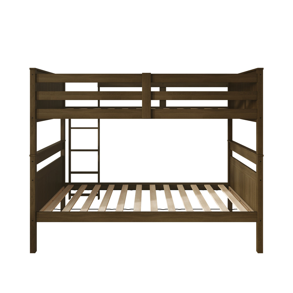 Home Design Lorain Twin Over Twin Solid Wood Bunk Bed with Sturdy Guardrails and Ladder, Easy Assembly