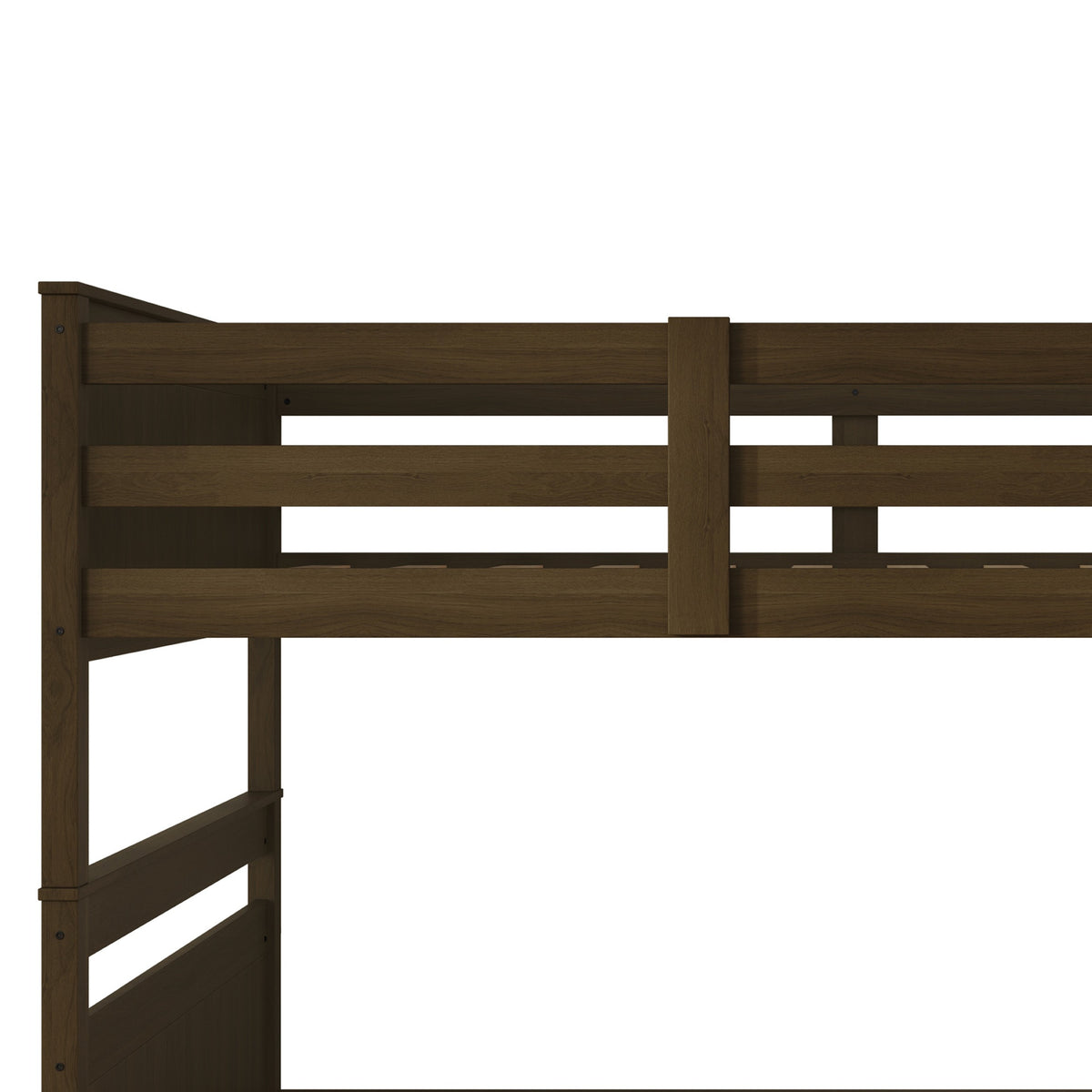 Home Design Lorain Twin Over Twin Solid Wood Bunk Bed with Sturdy Guardrails and Ladder, Easy Assembly